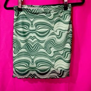 Y2K green skirt